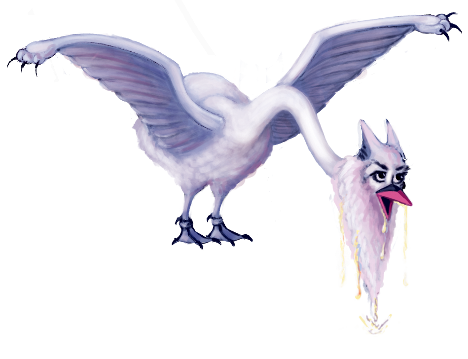 Swandog With Water Drops