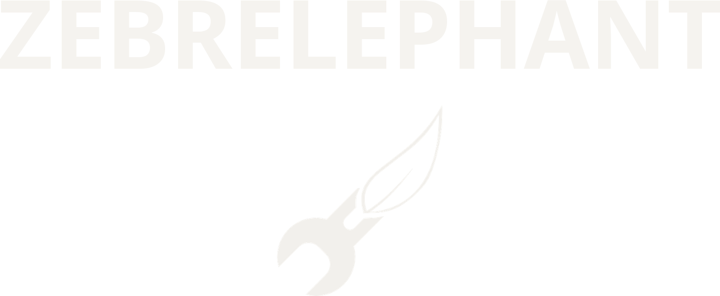ZebrElephant name and wrenchleaf logo back print